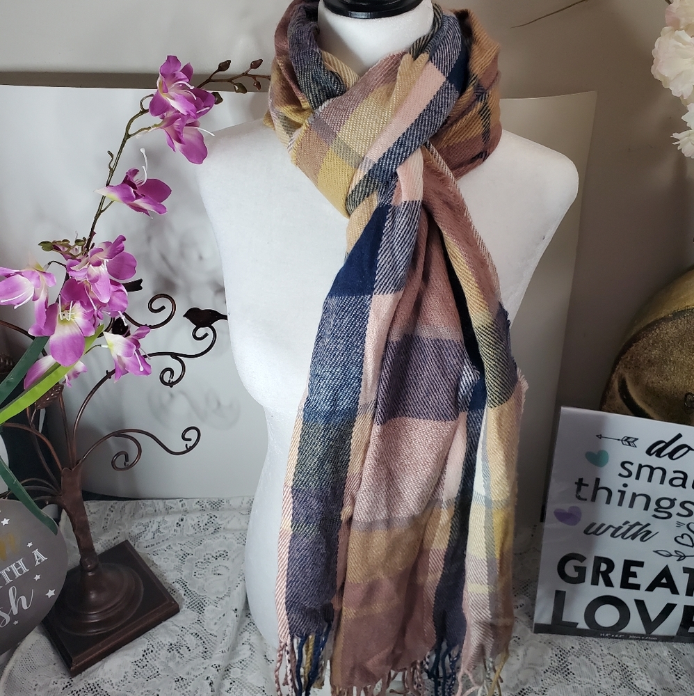 GEORGE Women's Plaid Blanket Scarf